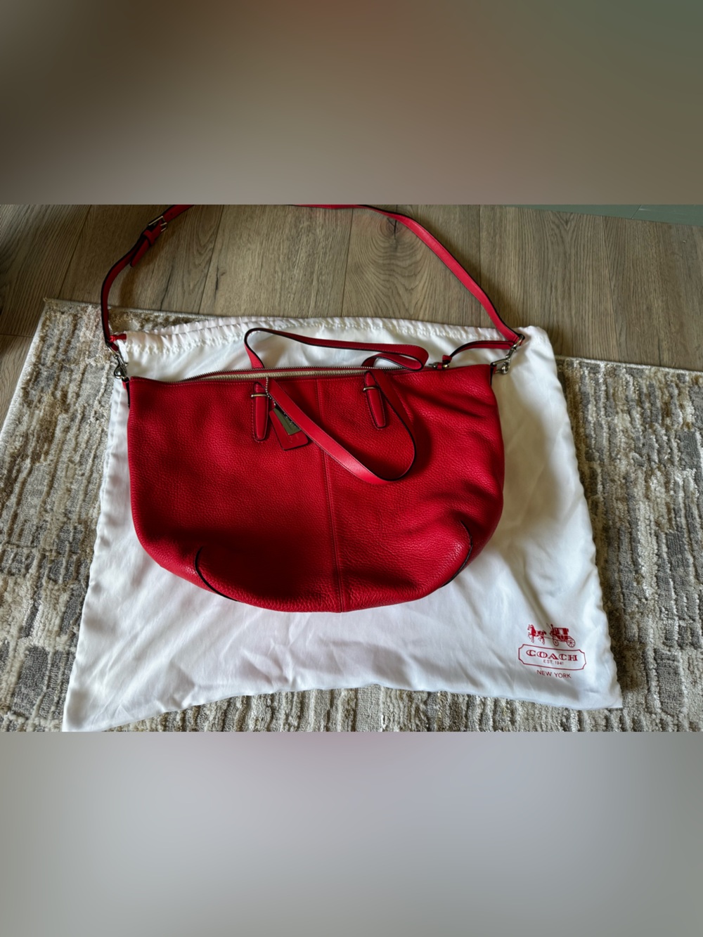 Coach Bleeker Cooper Leather Satchel coral